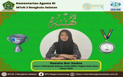 Siswi MTsN 3 Bengkulu Selatan melaju ke Olimpiade Bahasa Arab (OBA) tingkat Provinsi Bengkulu Tahun 2023